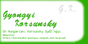 gyongyi korsunsky business card